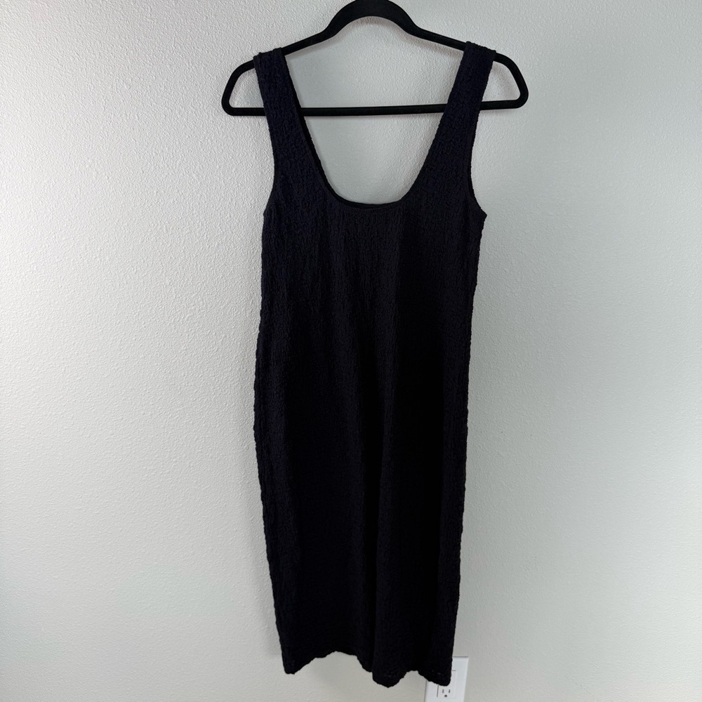 Vince Square Neck Textured Tank Dress Black Business Casual Party Women’s Medium - Picture 10 of 13